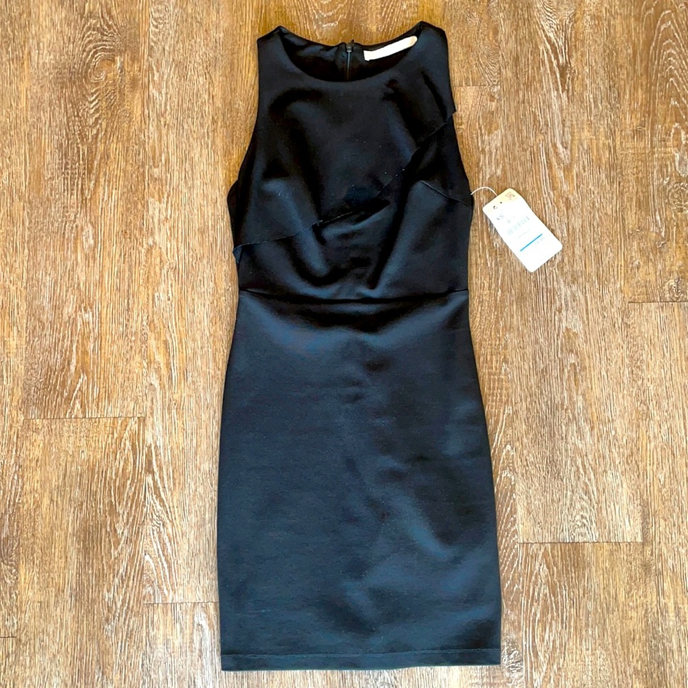 Zara Black Front Ruffle Dress